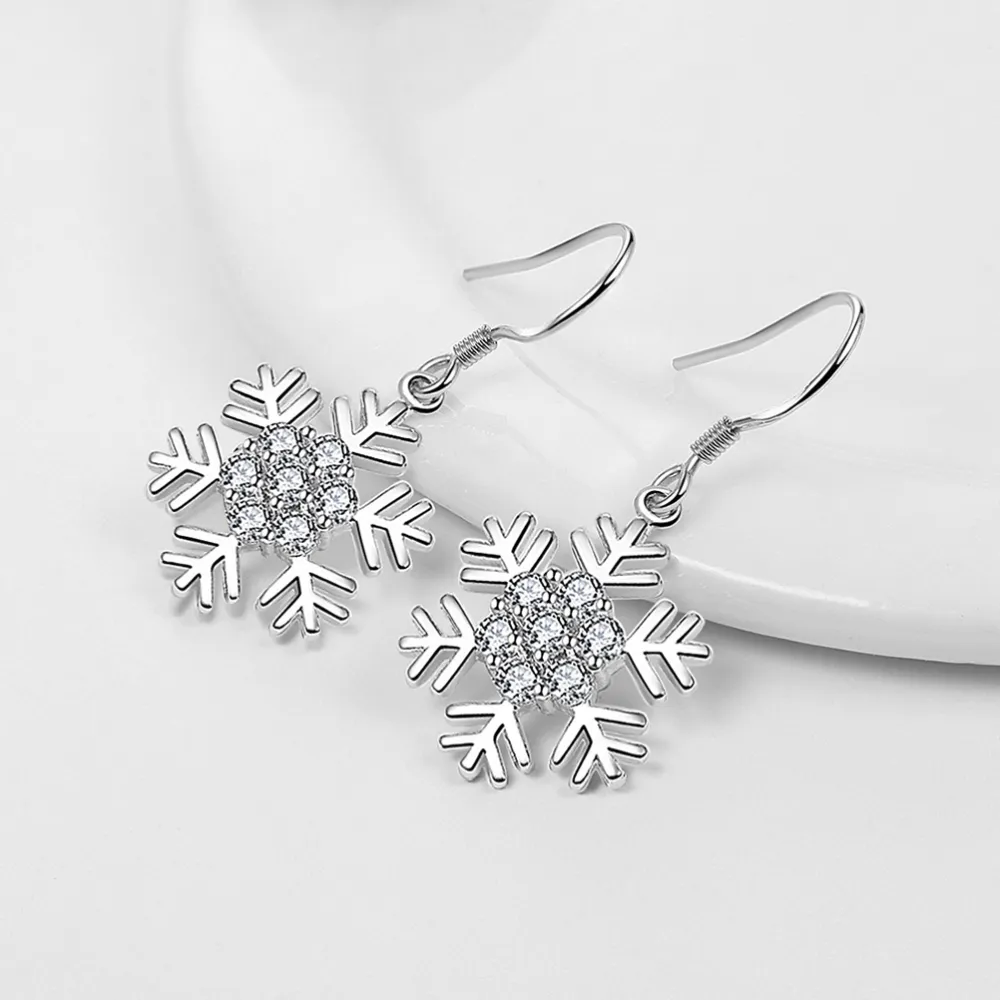 1 Pair Snowflake Earrings Dangle Drop Earrings Christmas Earrings Jewelry