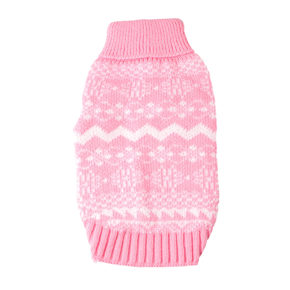 Christmas Knitted Sweater Pet High Collar Sweater Puppy Cloth Warm Pet Costume Pet Cosplay Clothes Gift for Party (Pink, M)