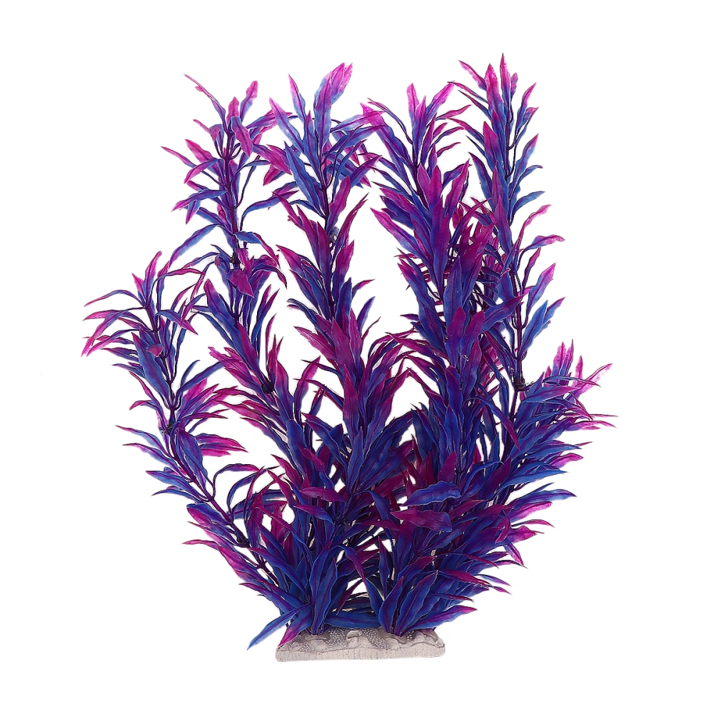 Fish Tank Plant Decor Artificial Grass Aquarium Water Plant Beautiful Grass Ornament Mini Landscape Underwater Plastic Plant (Purple)