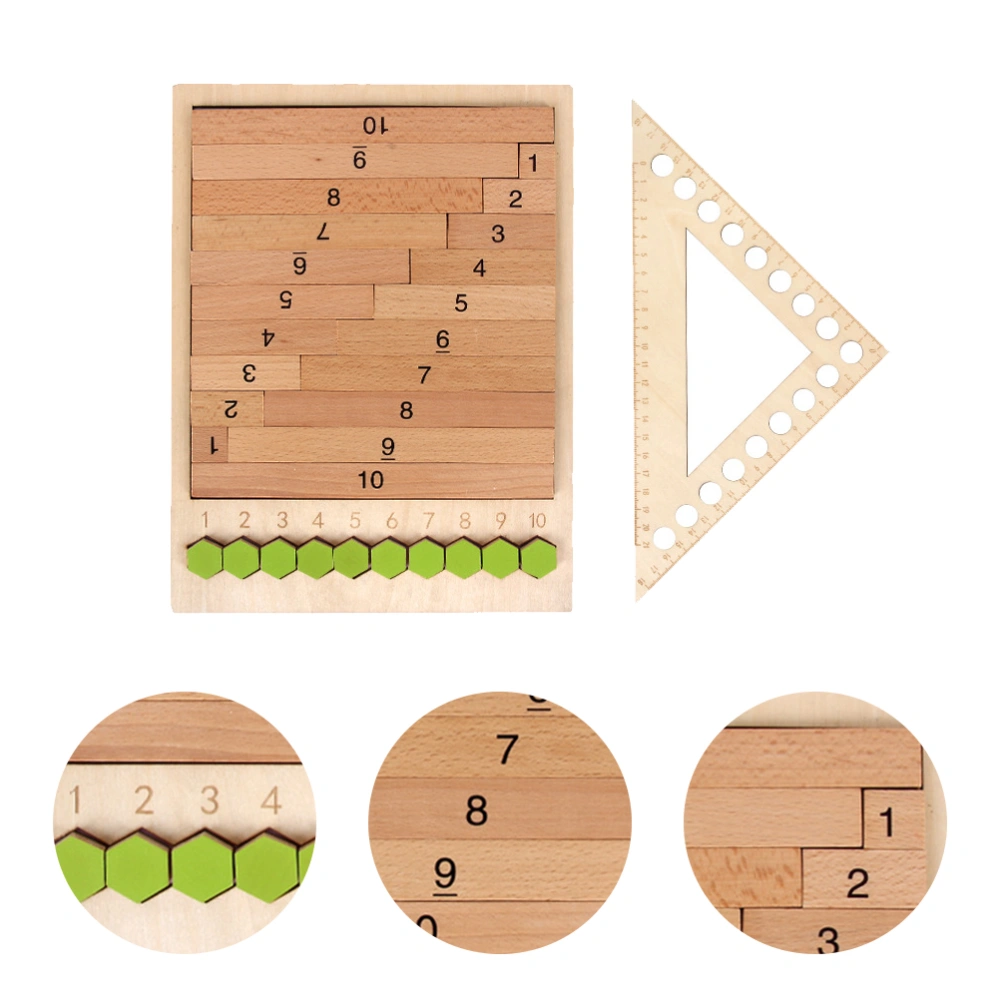 1 Set Wooden Digital Learning Board Baby Math Teaching Aid Early Education Toy