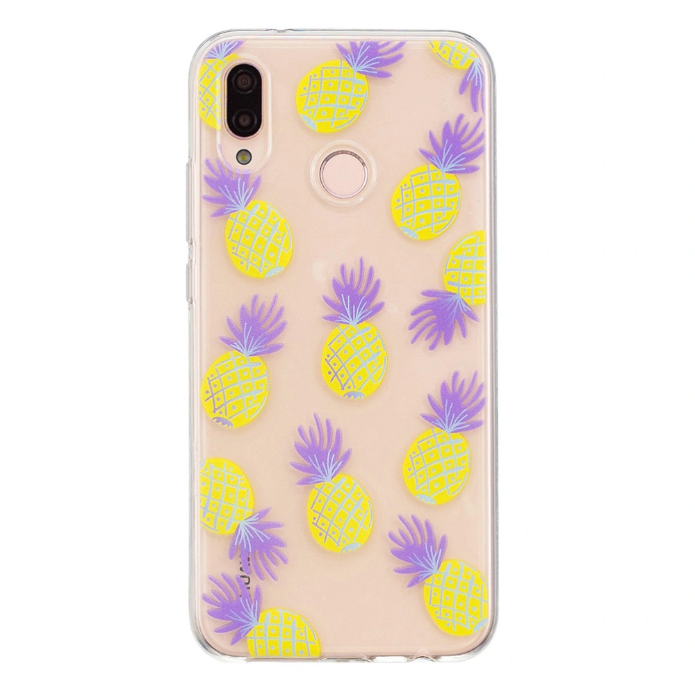 Translucent Creative Purple Pineapple Texture Design Phone Case TPU Colorful Painted Anti-scratch Shockproof Phone Cover Shell for HUAWEI P20 Lite