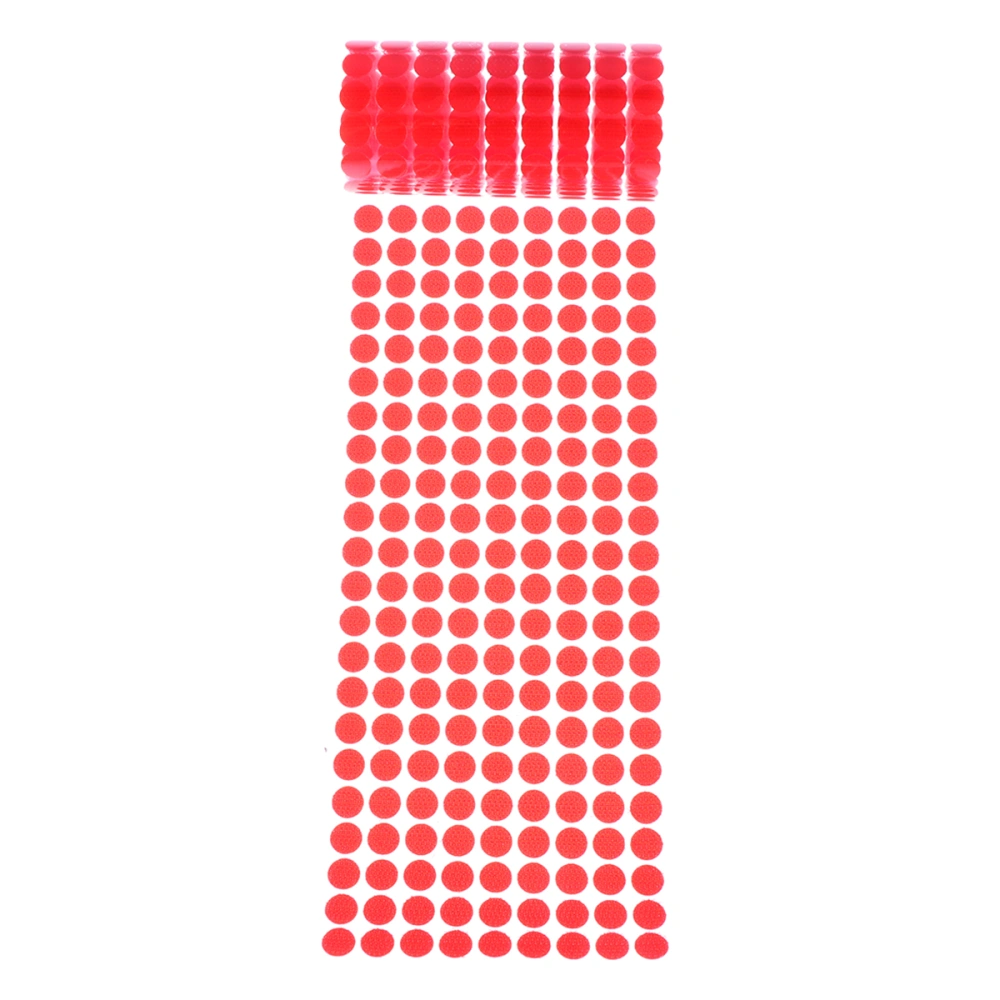 900 Pcs 10mm Diameter Round Back Sticky Tapes Hook and Loop Self Adhesive Dot Tapes Red