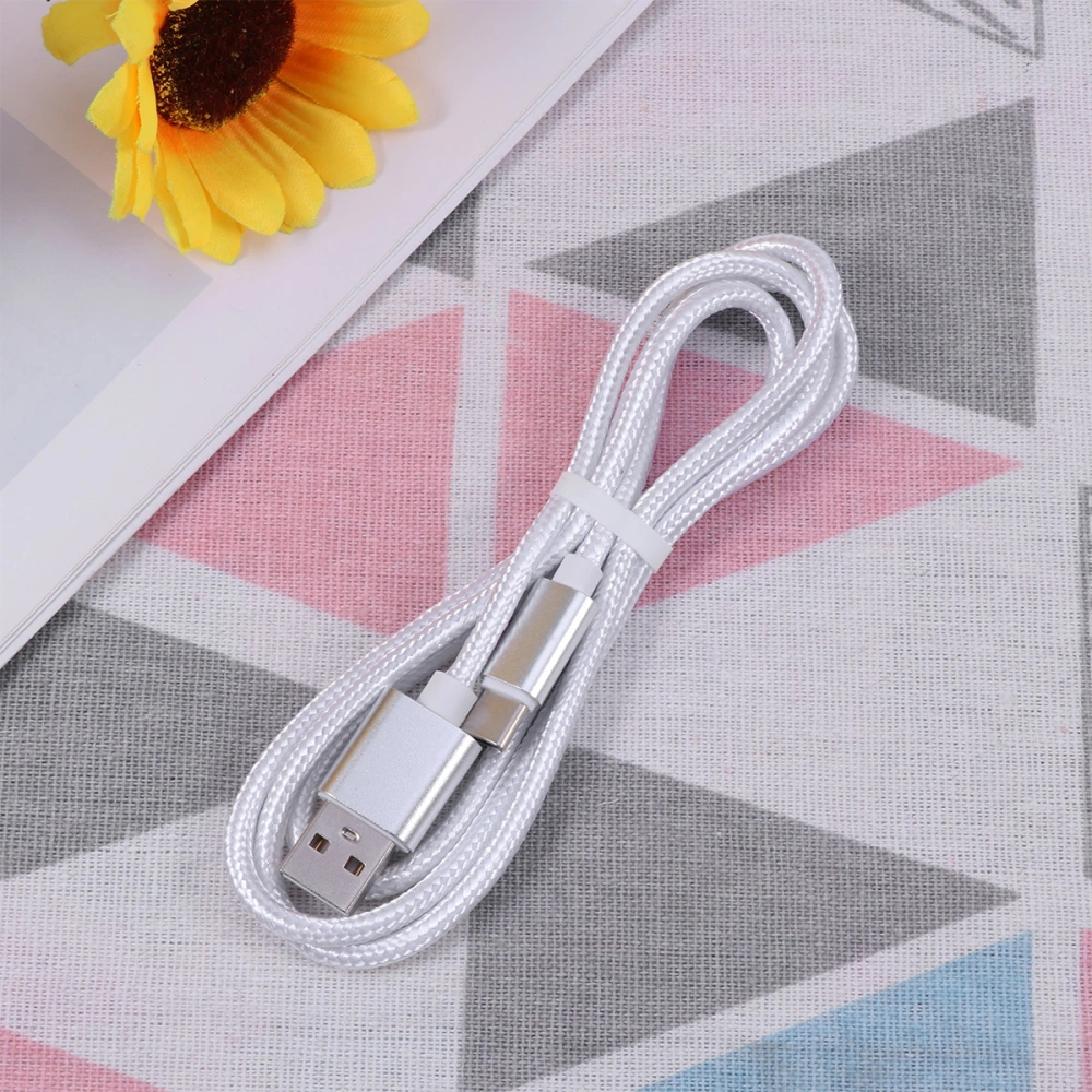 1M USB Type-C Cable Nylon Braided Fast Charging Cord Safe and Fast Data Line (Grey)