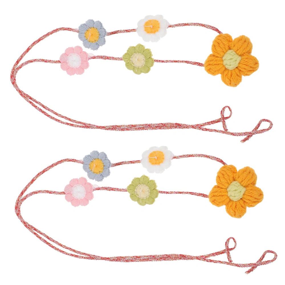 2Pcs Cat Flower Collars Fresh Flower Necklaces Small Dog Neck Decor (Random Color)