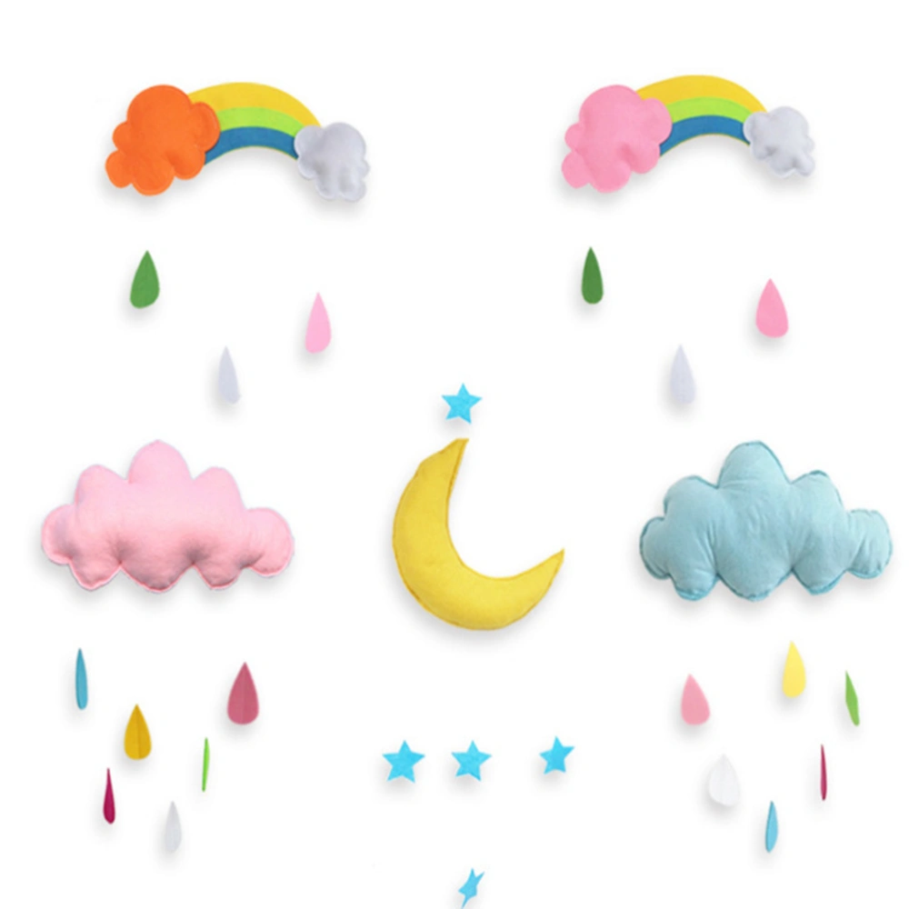 Baby Room Decor Felt Cloud Raindrop Removable Kids Baby Room Nursery Wall Decal Stickers (Pink)