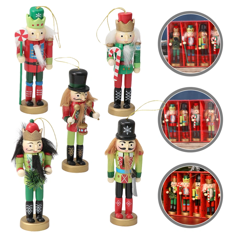 5pcs Nutcracker Christmas Decorations Xmas Nutcrackers Ornaments Tree Pendants