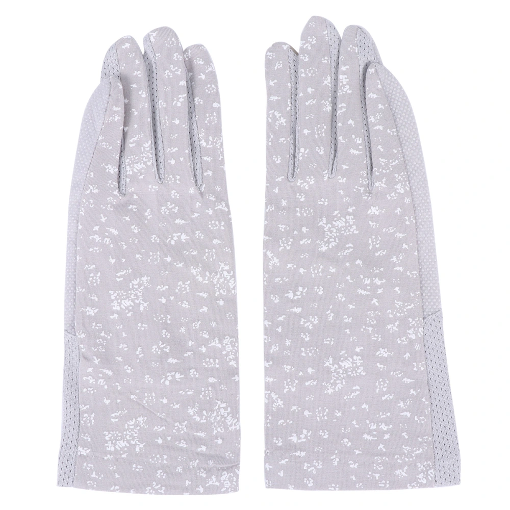 1 Pair Summer Wear Gloves UV Protection Gloves Telefingers Gloves Elastic Hand Covers for Women Ladies (Light Grey)