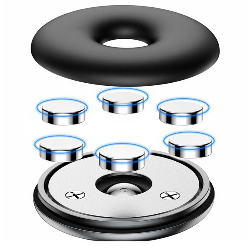 1Pc Magnetic Suction Mobile Phone Stand Aluminum Alloy Air Outlet Can Rotate Mobile Phone Stand 360 Degrees (Silver)
