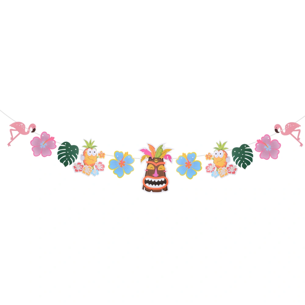 Hawaiian Luau Garland Creative Flamingo Pineapple Banner for Summer Pool Birthday Party Decoration