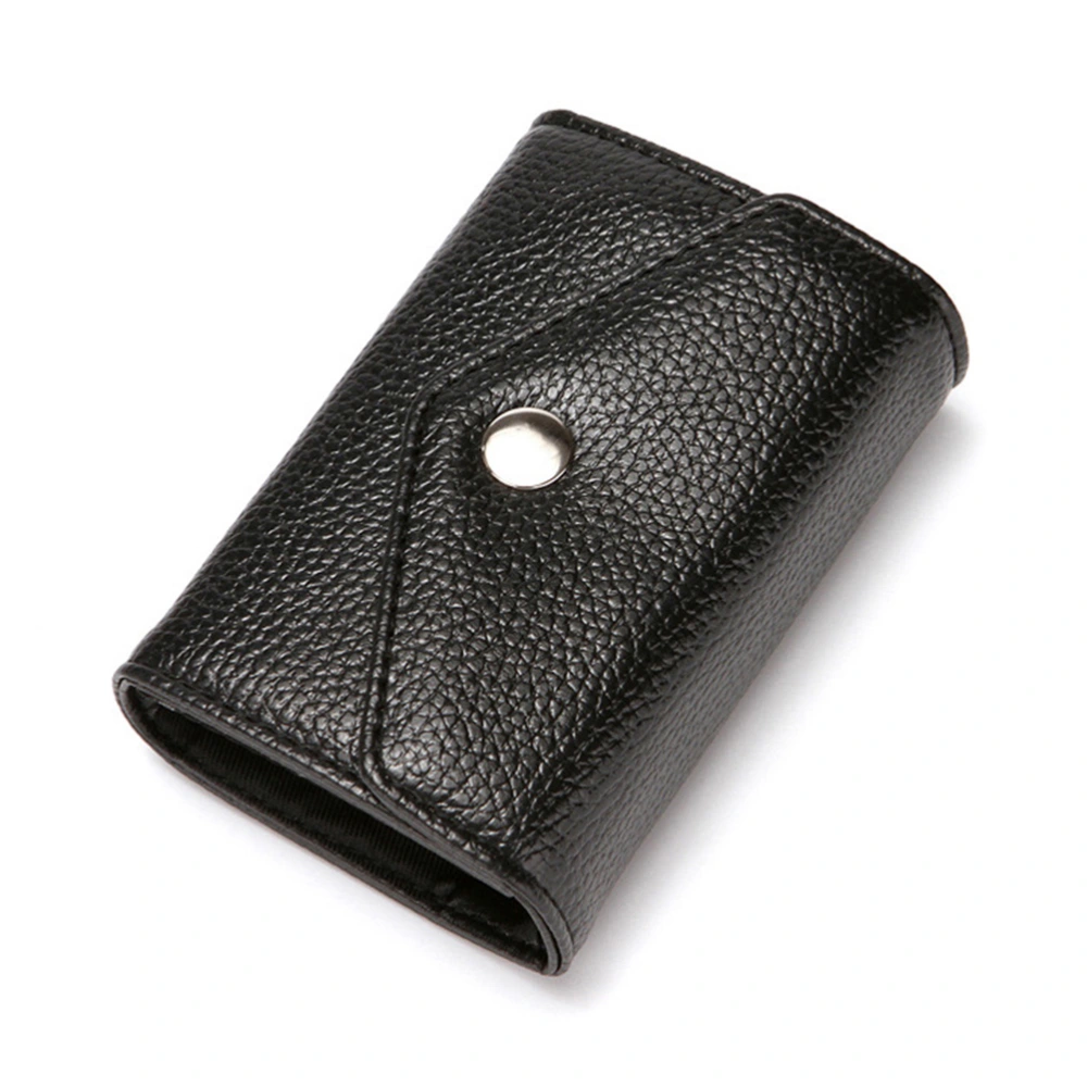 Black RFID Blocking Wallet Multifunctional PU Leather Purse Retro  Coin Purse Woman Holder Organizer