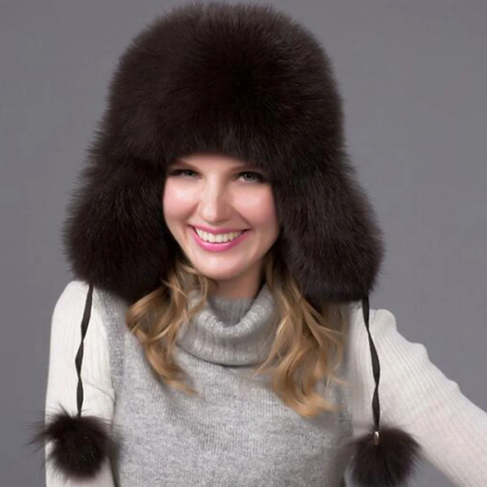 Fur Hat Women Fur Winter Warm Hat Fashion Warm Keeping Hat for Women Girls (Coffee)