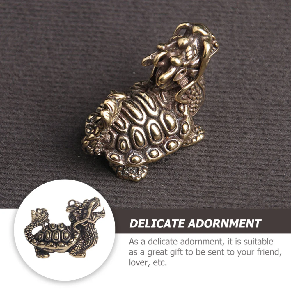 1Pc Exquisite Dragon Turtle Brass Shaped Decor Brass Decor Desktop Ornament