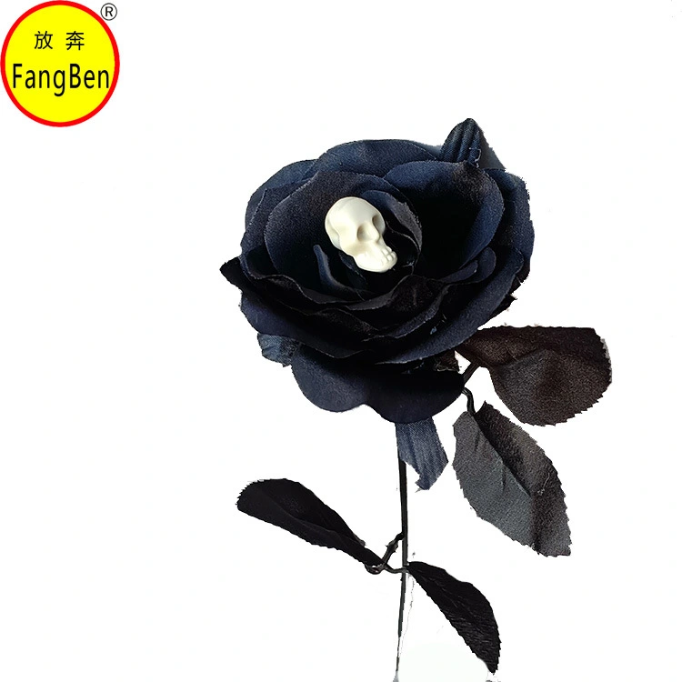 5pcs Artificial Halloween Flowers Halloween Skull Rose Halloween Fake Roses Decors