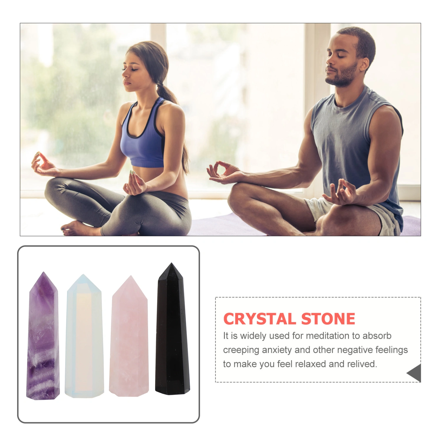 4pcs Home Decoration Healing Crystal Wands Crystals Stone Natural Crystal Column