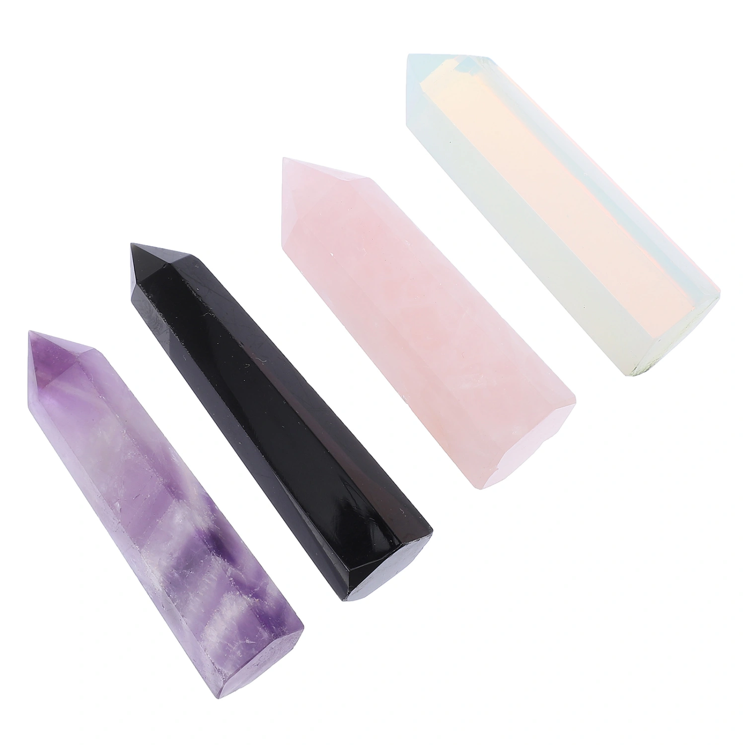 4pcs Home Decoration Healing Crystal Wands Crystals Stone Natural Crystal Column