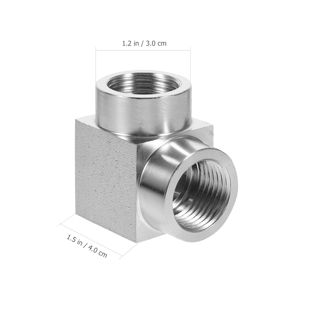 1Pc 1/2 Stainless Steel 90 Degree Elbow Fitting Rustproof Pipe Fitting (Silver)