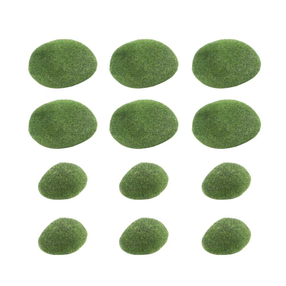 20Pcs Imitation Moss Rocks Artificial Green Moss Balls Flocking Cover Stones Bonsai Vases Fillers Decoration