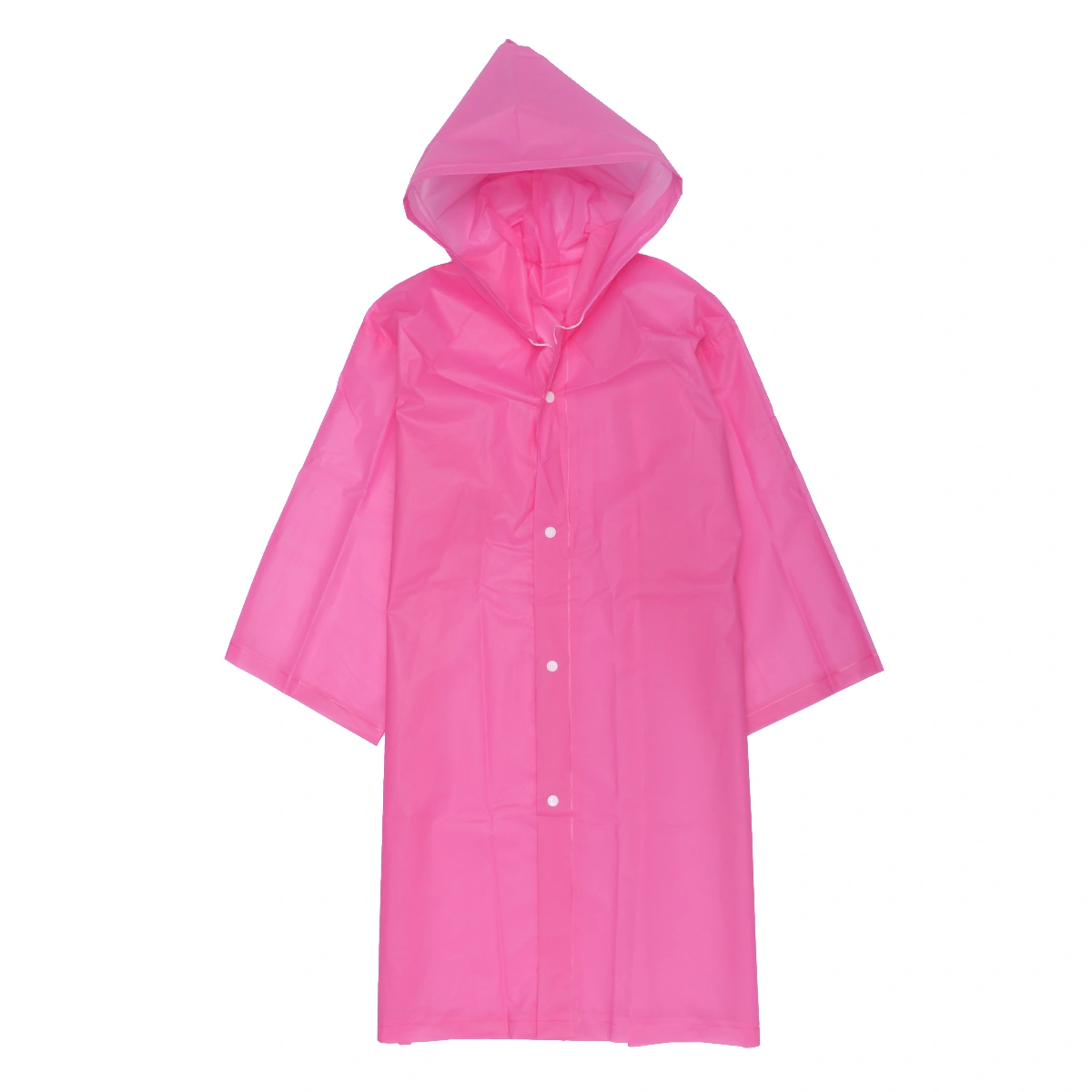 Kid Raincoat Simple EVA Thickened Translucent Raincoat for Girl Kid Child (Pink)