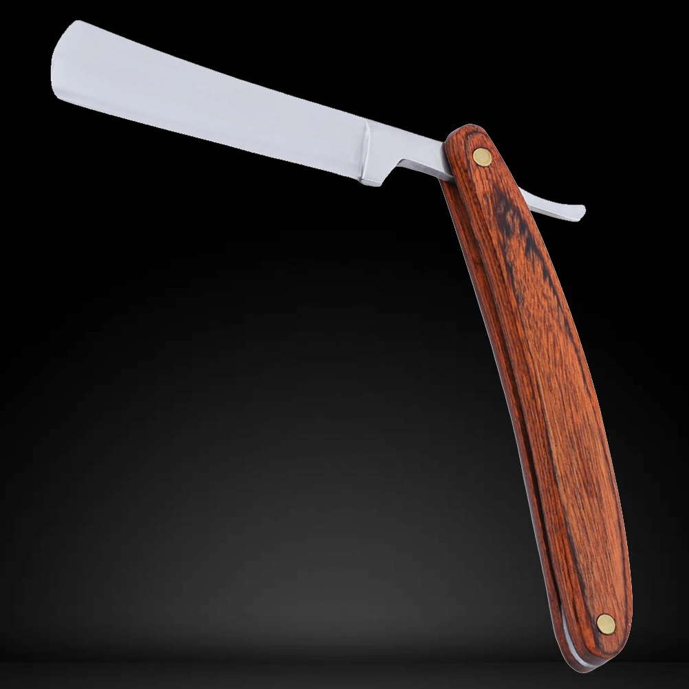 Classic Steel Straight Salon Barber Shaving Razor Shaver Wood Handle