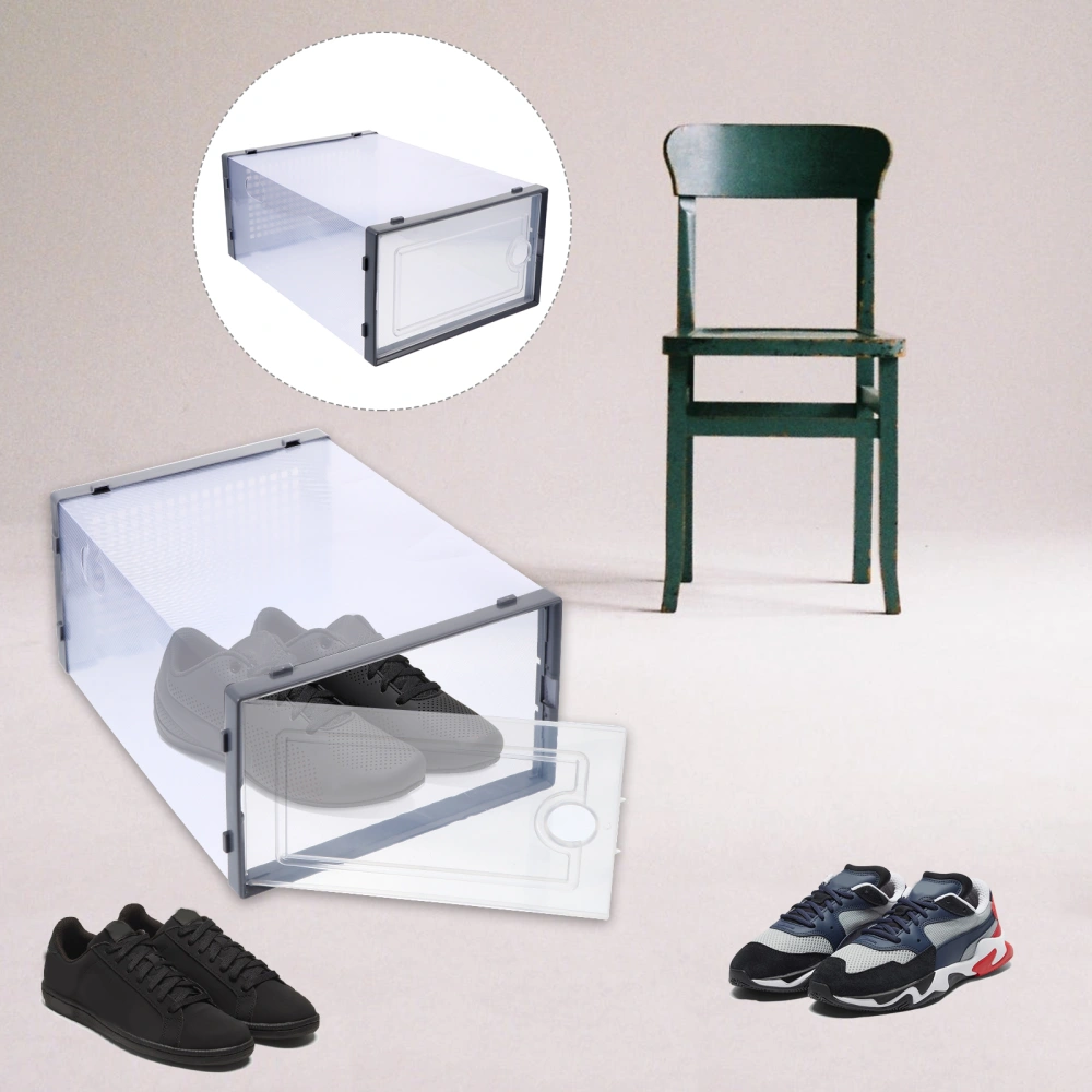 2 Pcs Plastic Shoe Box Drawer Type Shoes Storage Container Transparent Shoe Box