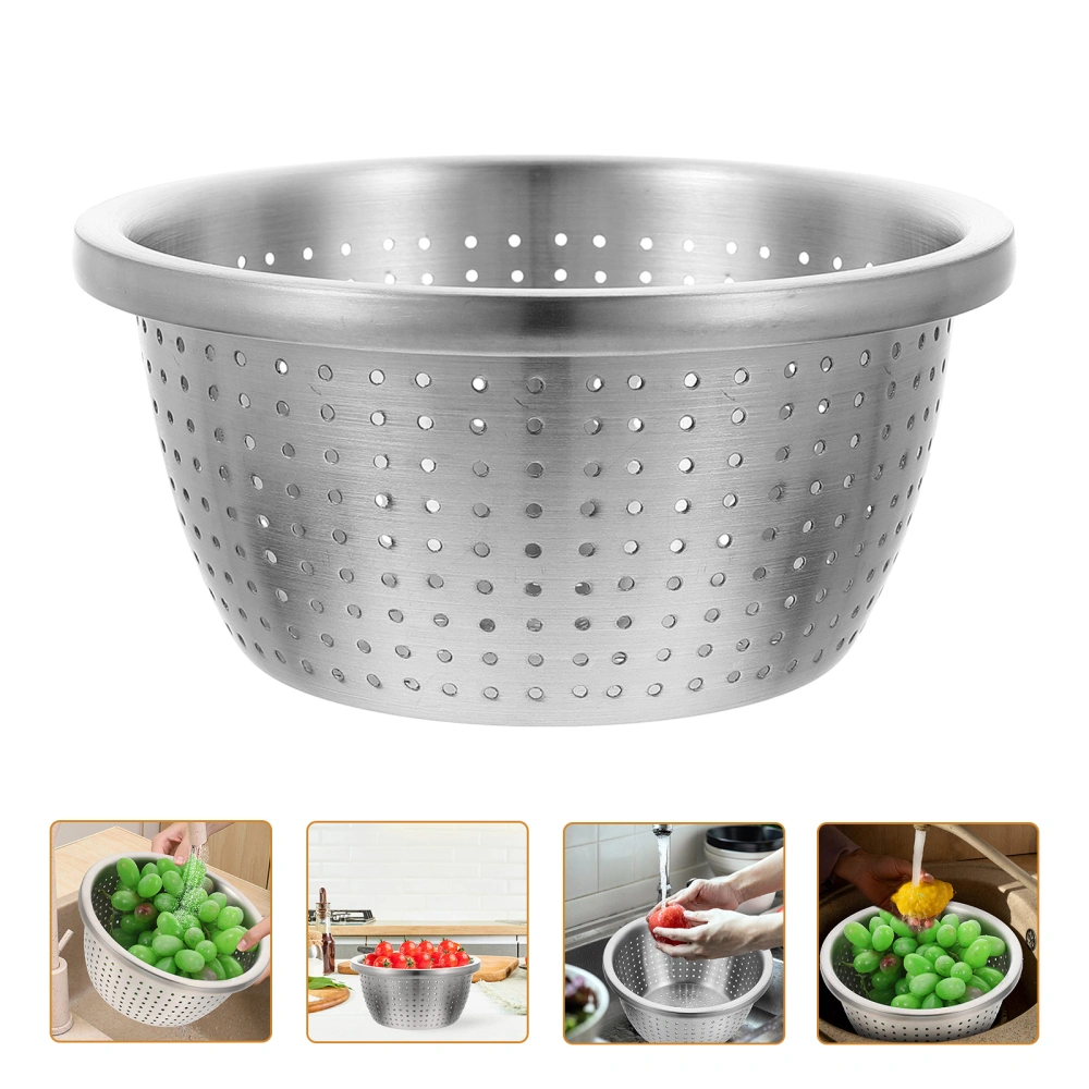 Household Rice Washing Bowl Stainless Steel Fruits Strainer Thickened Vegetable Draining Basket