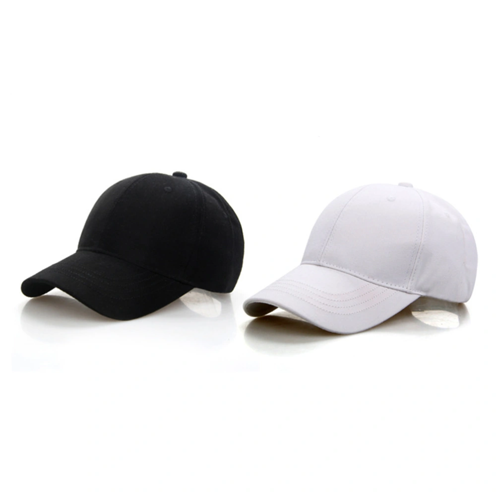 Women Fashion Baseball Caps Solid Color Unisex Adult Baseball Hat (White)