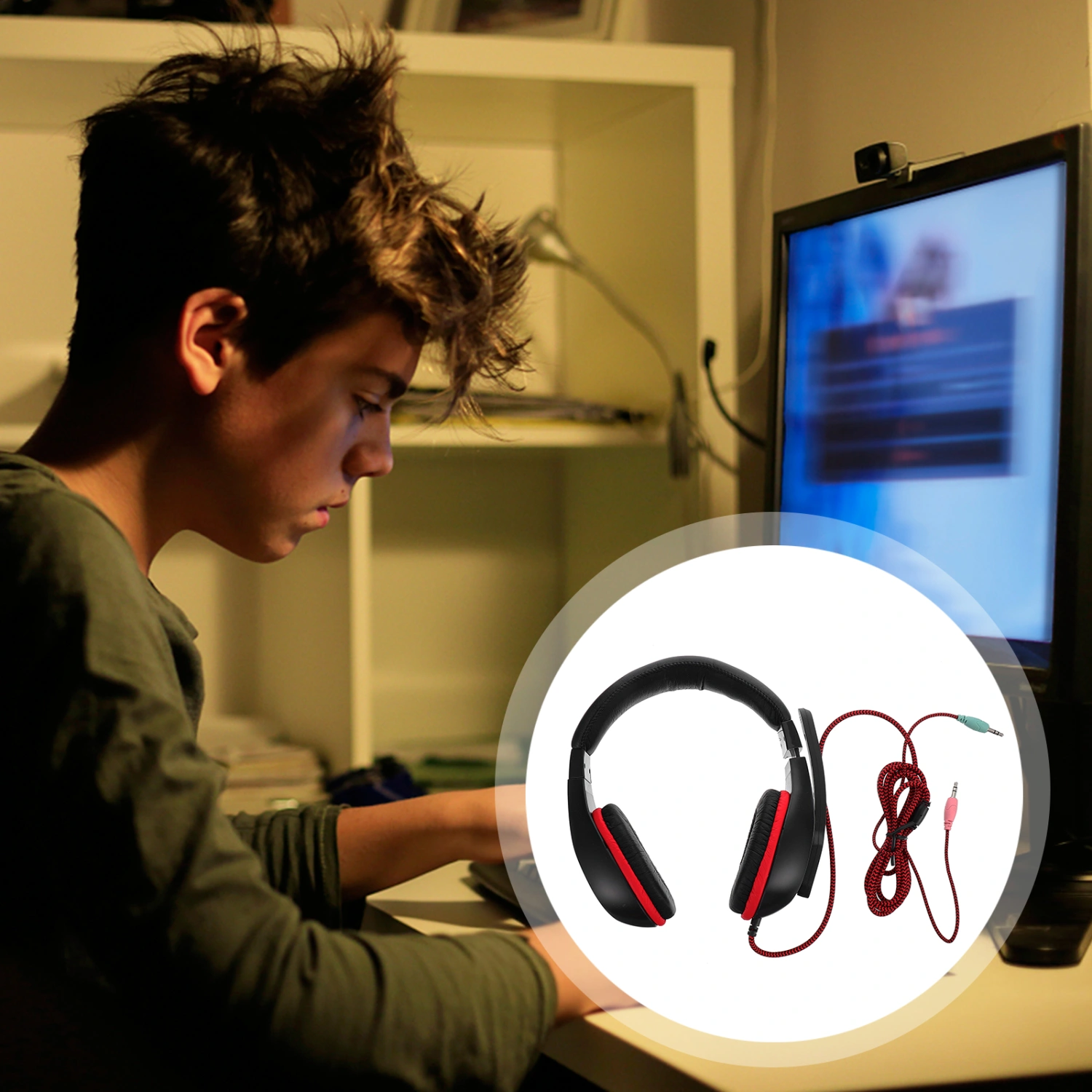 Gaming Headphone Over Ear Gaming Headset Wired Stereo Headset With Mic