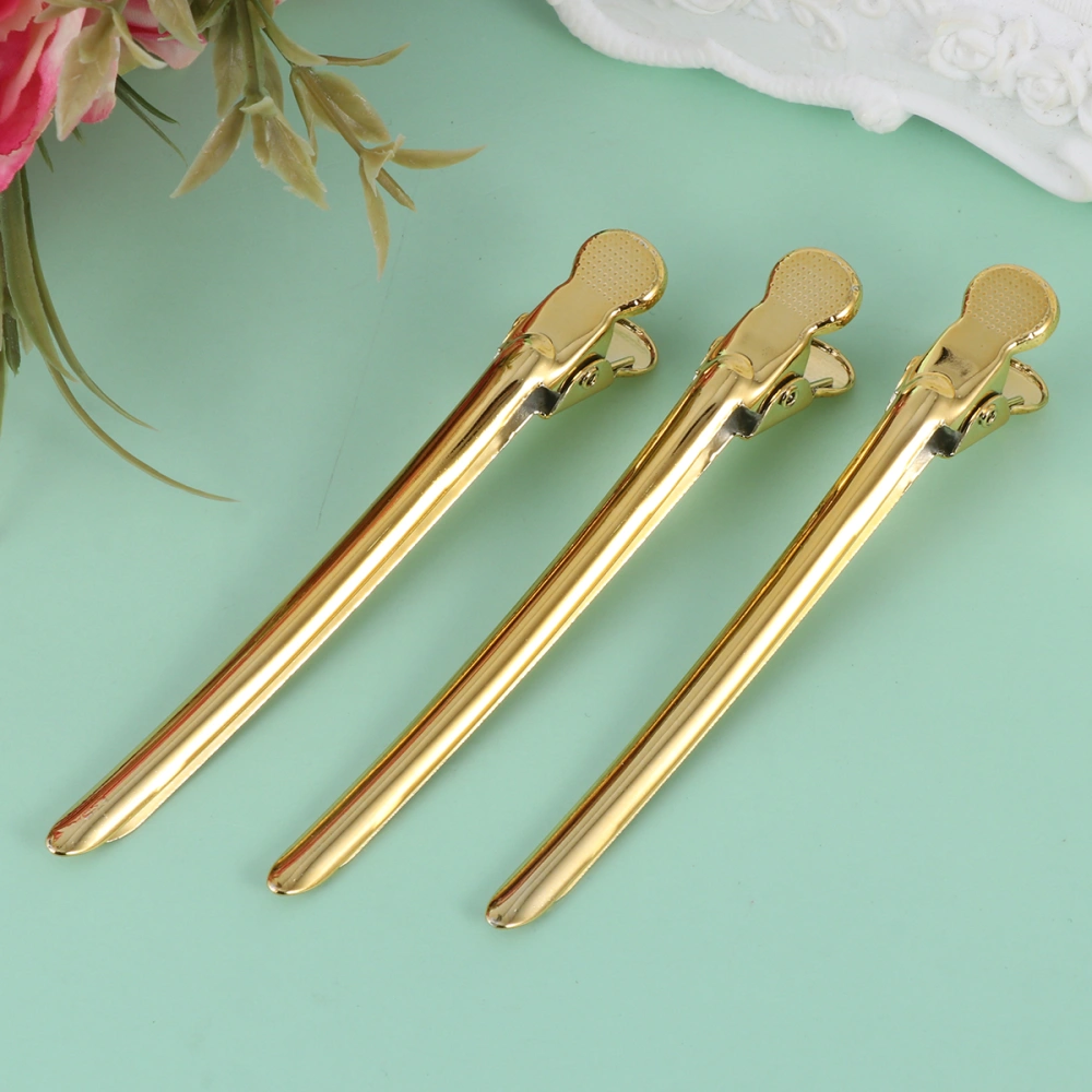 12pcs Portable Hairpin Durable Fastening Clip Metal Hair Clip Hair Styling Pin Headdress Grip for Home Woman Salon (9cm Golden)