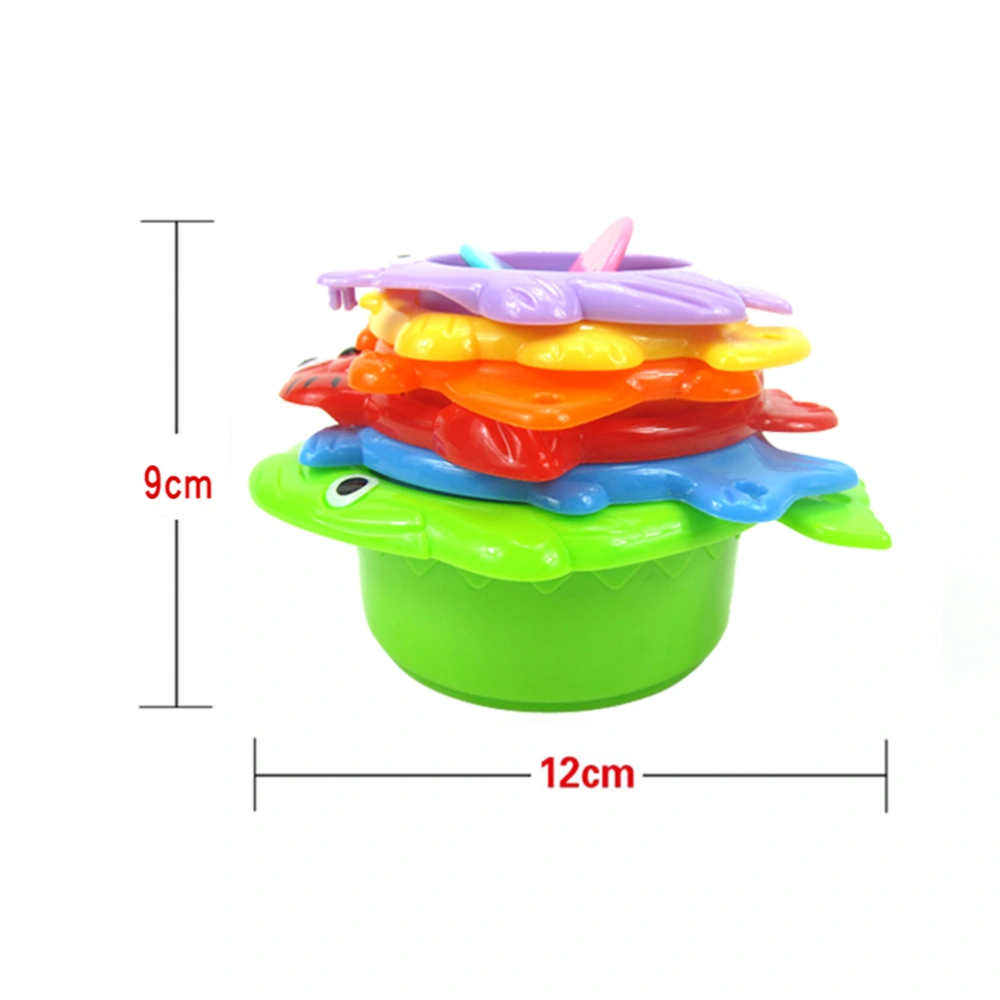 6 Pcs 12x9CM Baby Marine Animal Shape Bath Toys Stack Bathtime Fun Toys Stacking Bathing Game Water Tool Bathtub Water Game for Kids Children