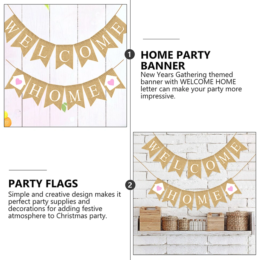 1 Set New Years String Flag Decorative Backdrop Banner Home Party Pendant