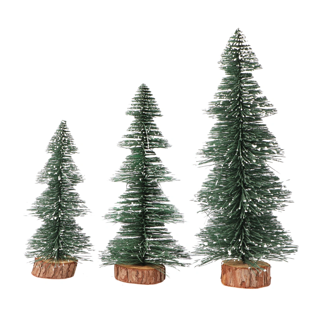 3pcs Mini Snow Pine Decor Beautiful Christmas Trees Ornament for Home Store Office