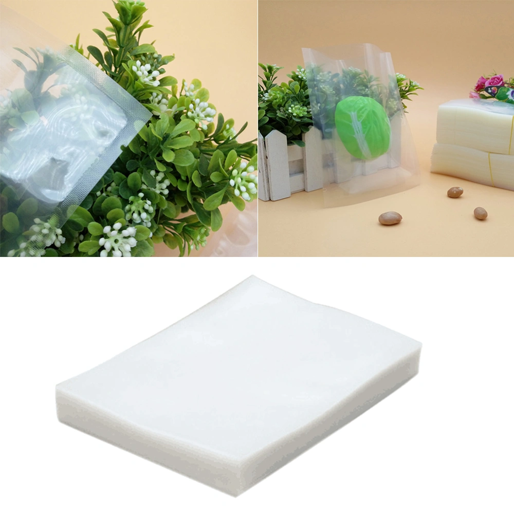 200pcs Heavy Duty Transparent Vacuum Bag Food Storage Bags Vacuum Sealer Bags for Candy Dry Fruits Chocolates Biscuits Peanut Snack Food and Piecemeal Articles (Transparent)