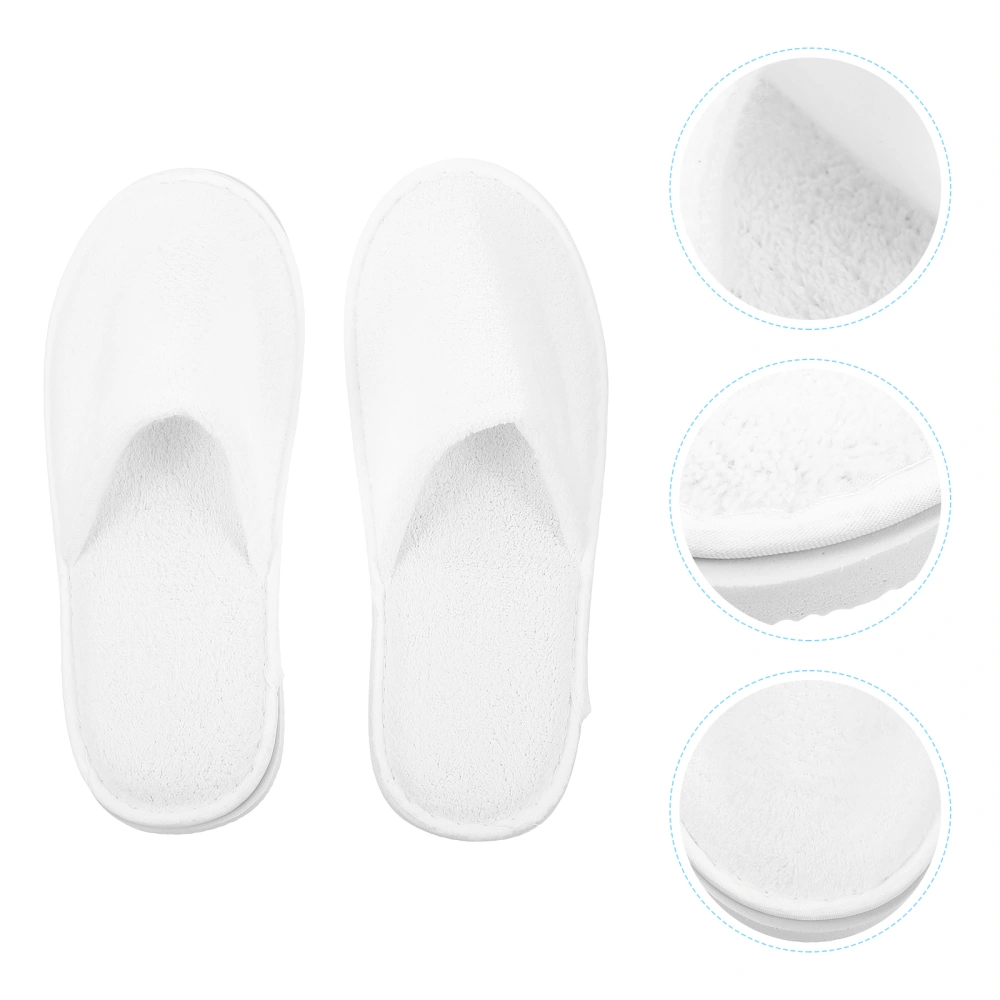 6 Pairs White Breathable Slippers Non-slip Home Slippers Disposable Slippers