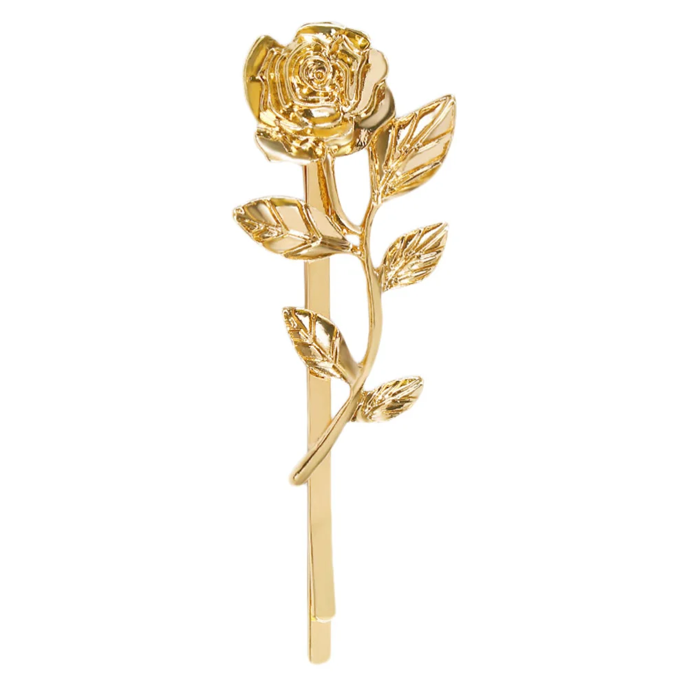 Flower Shaped Hair Pin Bang Barrette Fashion Hair Clip Creative Headdress Golden