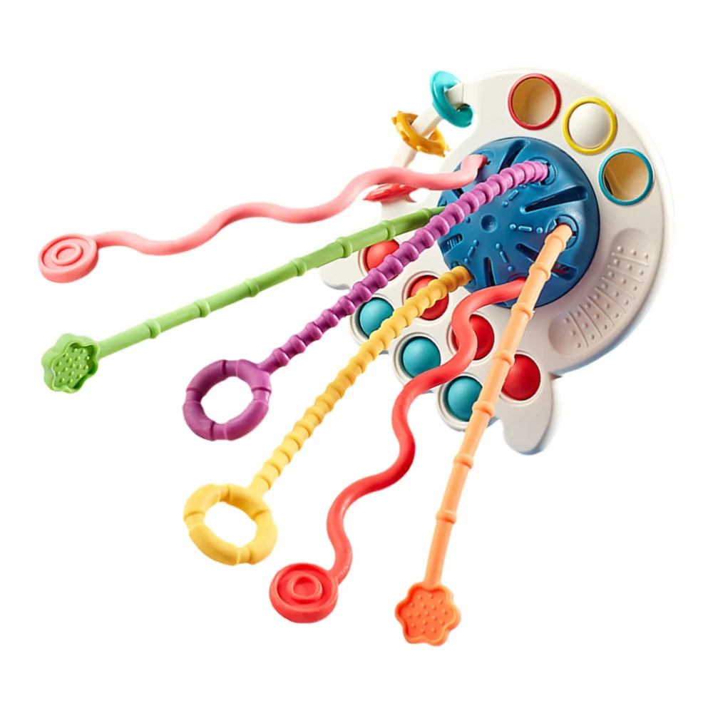 Silicone Pull String Toy Sensory Toy for Toddler Silicone Octopus Toy Toddler Toy Gift