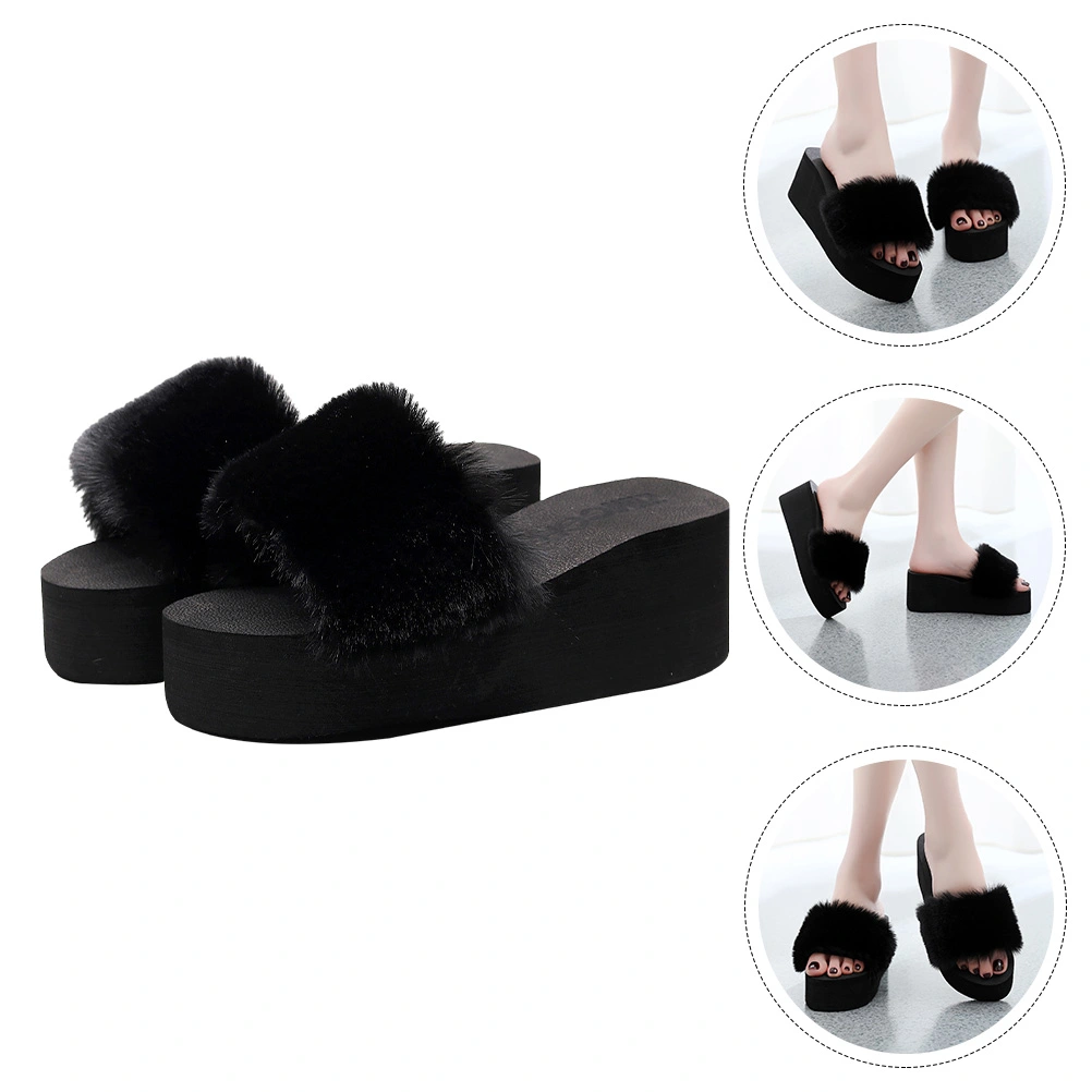 1 Pair Stylish Wedge-heeled Slippers Casual Female Slippers Student Slippers