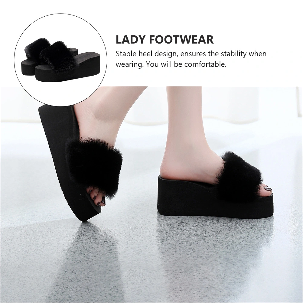 1 Pair Stylish Wedge-heeled Slippers Casual Female Slippers Student Slippers
