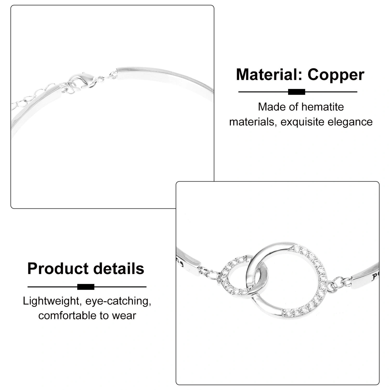 Rhinestone Bracelet Hand Chain Adjustable Bangle Friendship Women Jewelry Gift