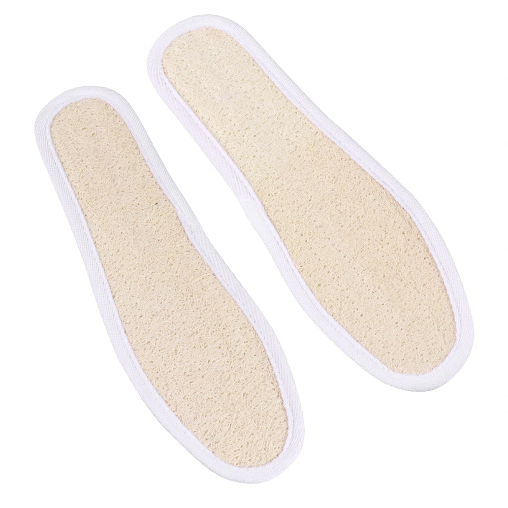 1 Pair of Breathable Loofah Sponge Shoes Pad Deodorant Insole Shoes Cushion Sweat Absorption Insoles Beige (Standard Size 39)