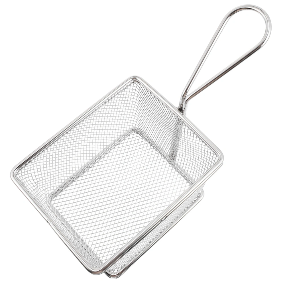 Silver Color Kitchen Frying Basket French Fries Basket Stainless Steel Basket