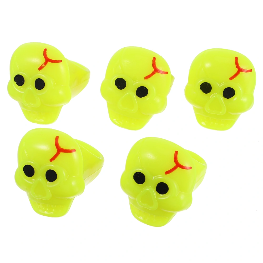 5PCS Halloween Party Rings Finger Lamp Flash Rings Finger Decorations Gift Toy