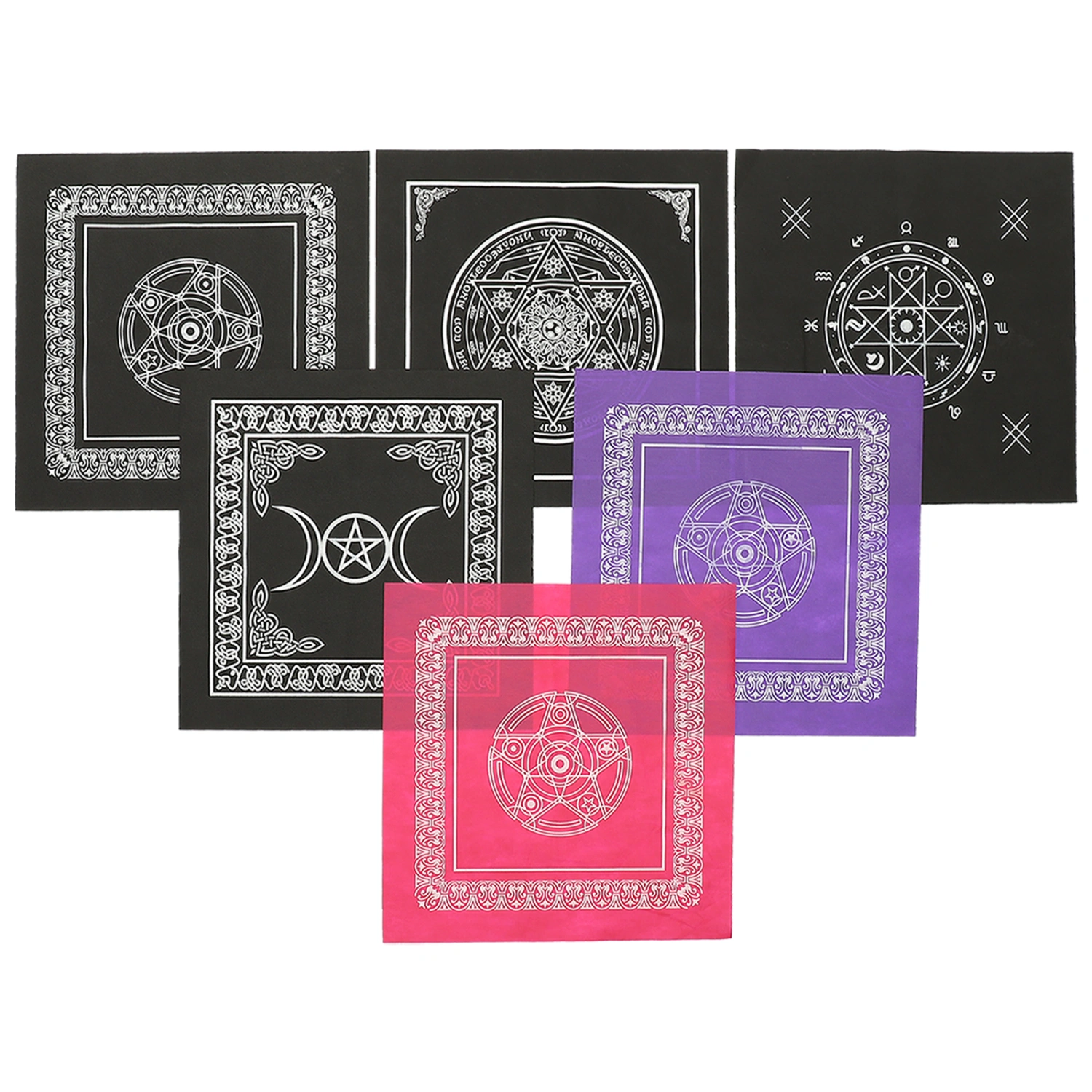 6Pcs Decorative Tablecloth Tarot Tablecloth Tarot Desktop Ornament Tarot Divination Tablecloth