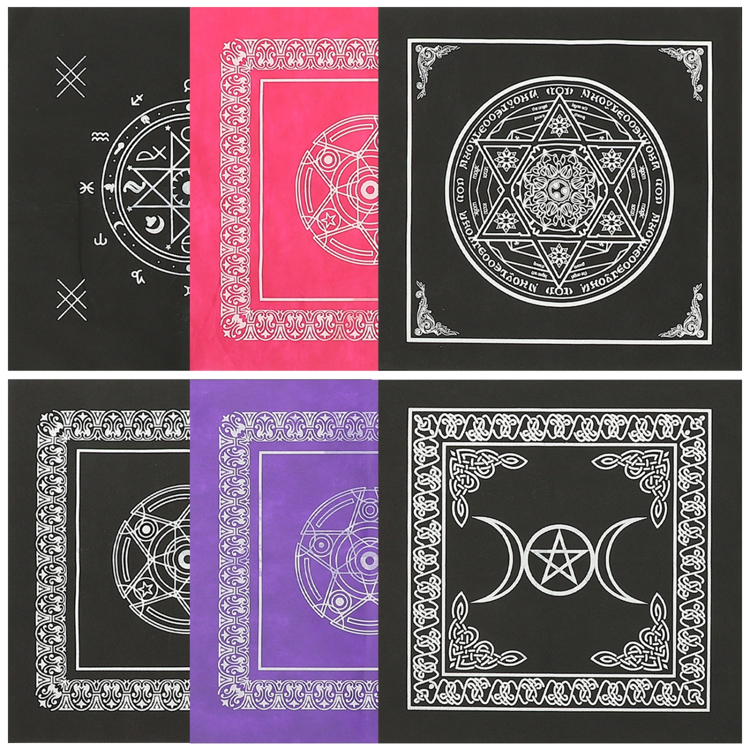 6Pcs Decorative Tablecloth Tarot Tablecloth Tarot Desktop Ornament Tarot Divination Tablecloth