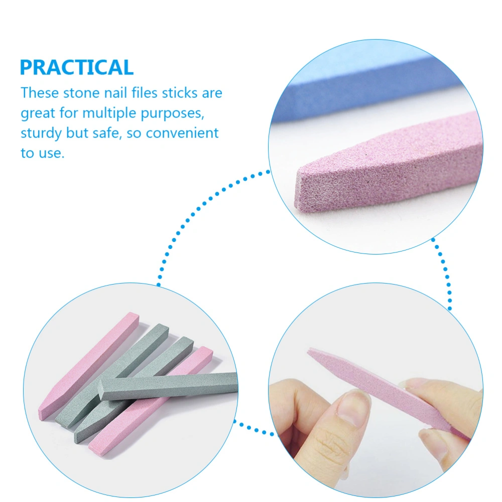 30Pcs Stone Nail File Stone Stick Nail Cuticle Pusher Stone File Nail Buffing Tools