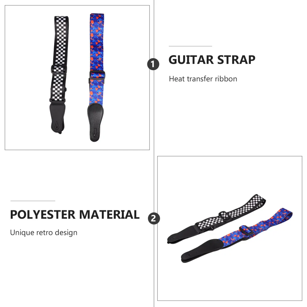 2pcs Guitar Straps Acoustic Guitar Strap Electric Bass Ukulele Belt Strap