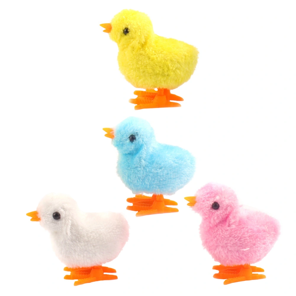 4Pcs Interesting Wind Up Toys Adorable Wind Up Chickens Decorative Children Toys (Random Color)