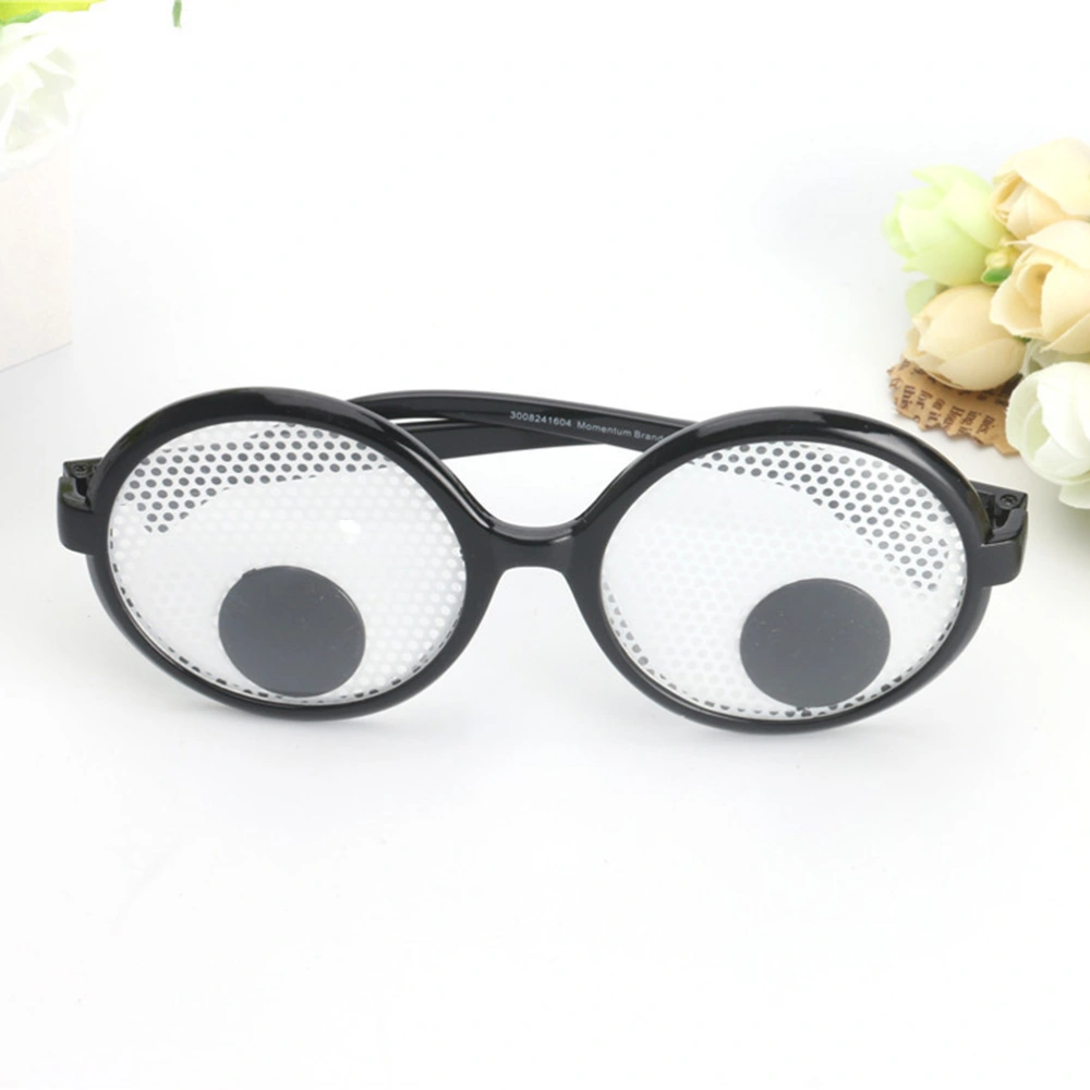 1Pc Creative Round Frame Glasses Funny Eyeball Decorative Eyeglasses Party Game Props