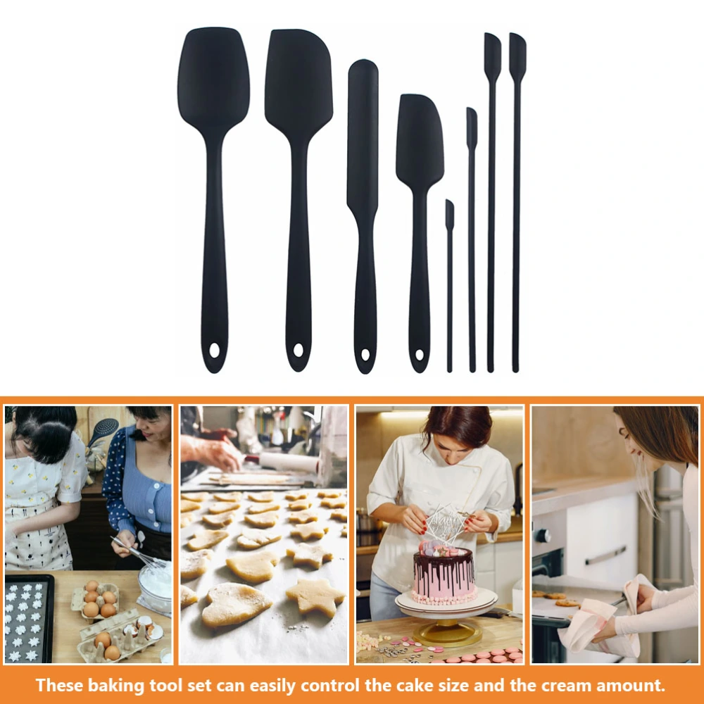 1 Set/8pcs Silicone Baking Scrapers Practical Baking Tools Household Cake Spatulas