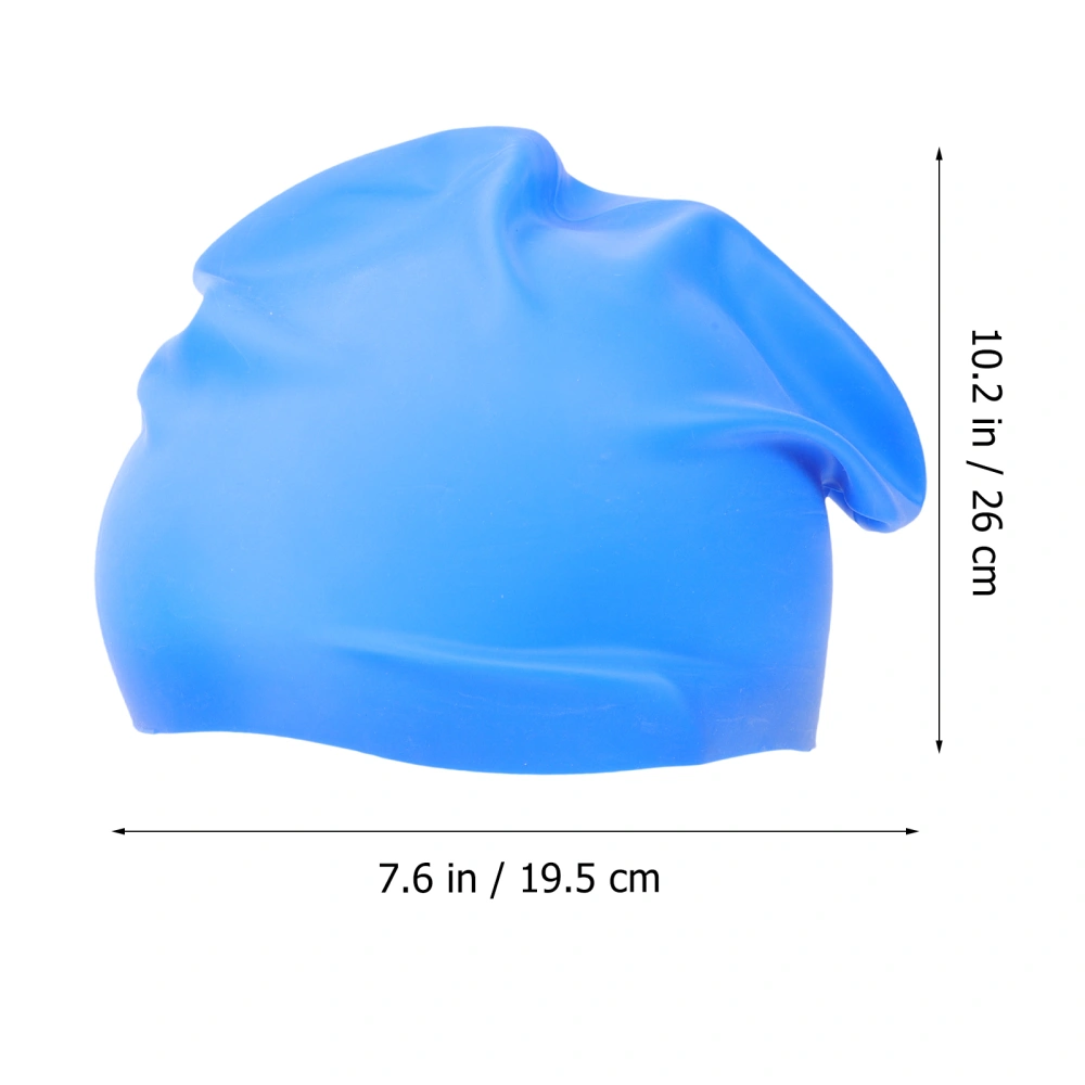 2Pcs Silicone Swimming Caps Portable Swim Hats Long Hair Swimming Caps Ear Protection Caps