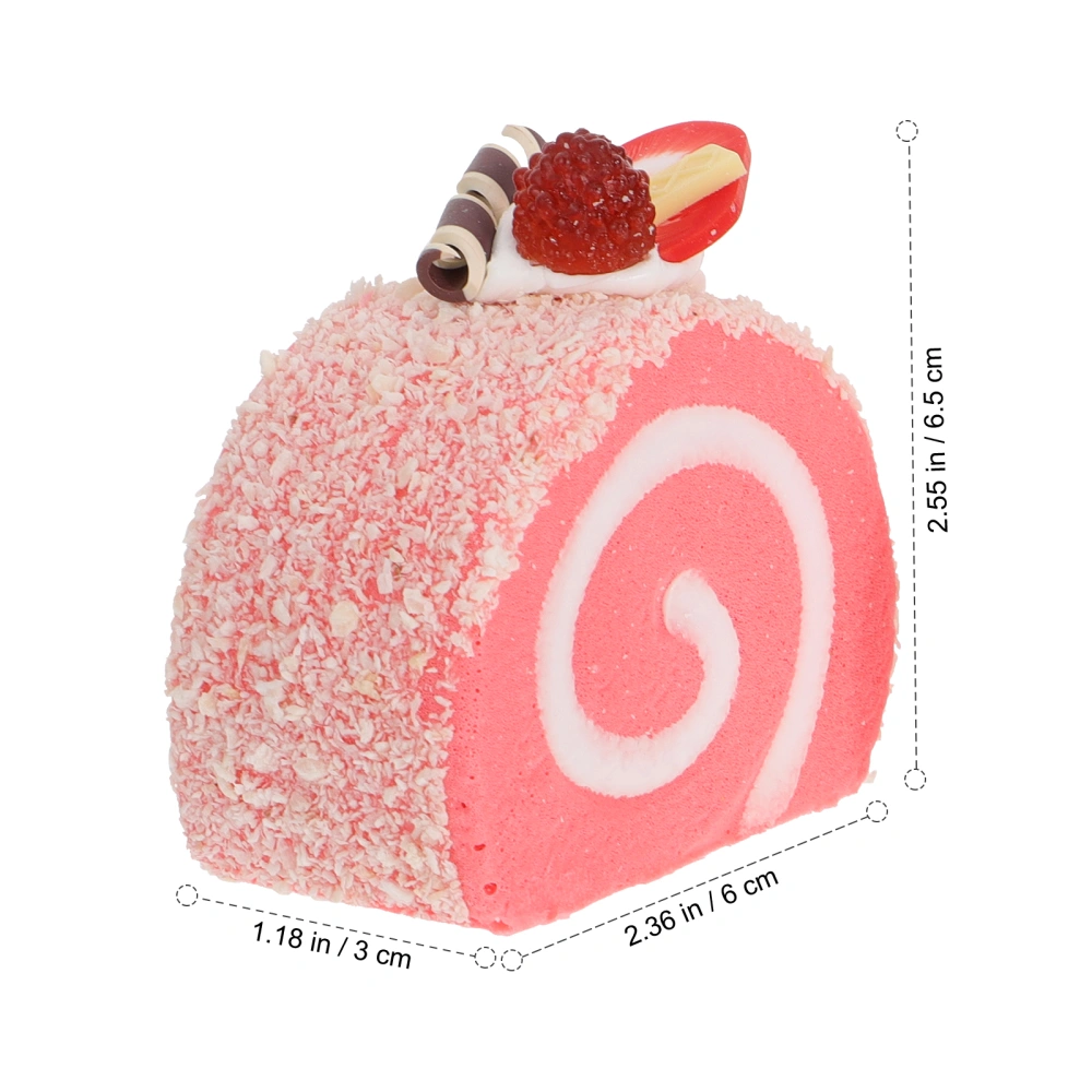 2pcs Artificial Simulation Cake Dessert Model Fake Swiss Roll Photography Props